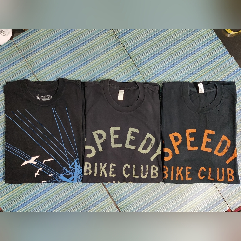 A Lot Of 3 Men's Size S Black Slim Fit Graphic T-shirts